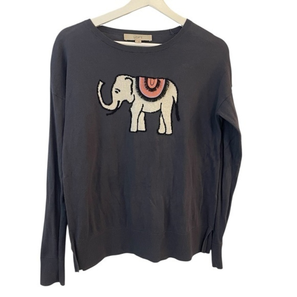 Loft Elephant Gray Lightweight Cotton Sweater